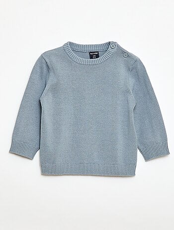 Jersey fino de punto con cuello abotonado