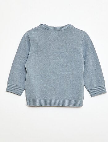 Jersey fino de punto con cuello abotonado