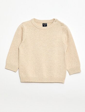 Jersey fino de punto con cuello abotonado