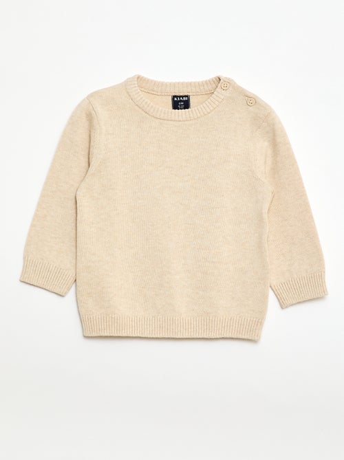 Jersey fino de punto con cuello abotonado - Kiabi