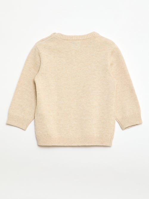 Jersey fino de punto con cuello abotonado - Kiabi