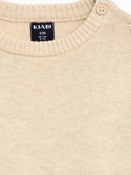 Jersey fino de punto con cuello abotonado - Kiabi