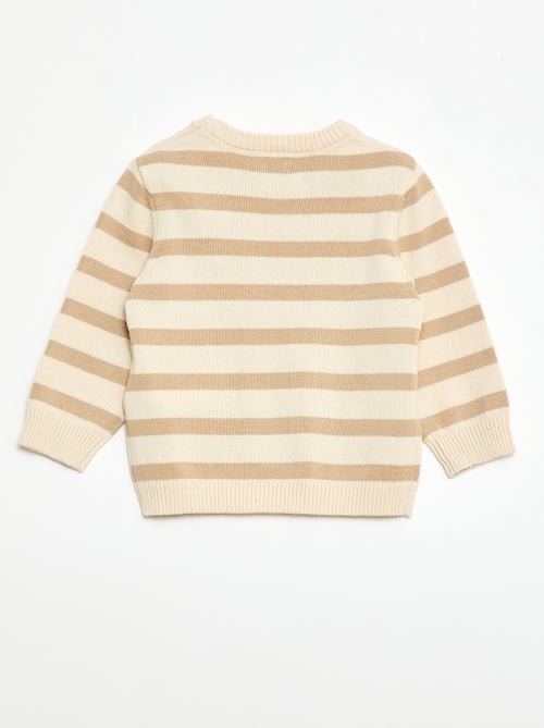 Jersey fino de punto con cuello abotonado - Kiabi