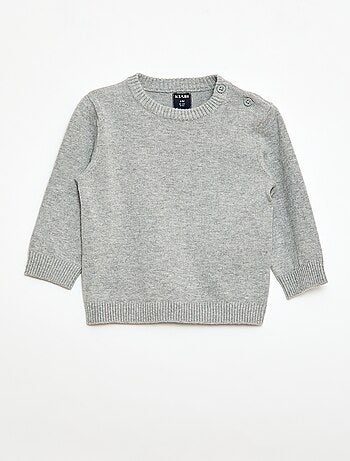 Jersey fino de punto con cuello abotonado