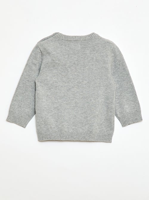 Jersey fino de punto con cuello abotonado - Kiabi