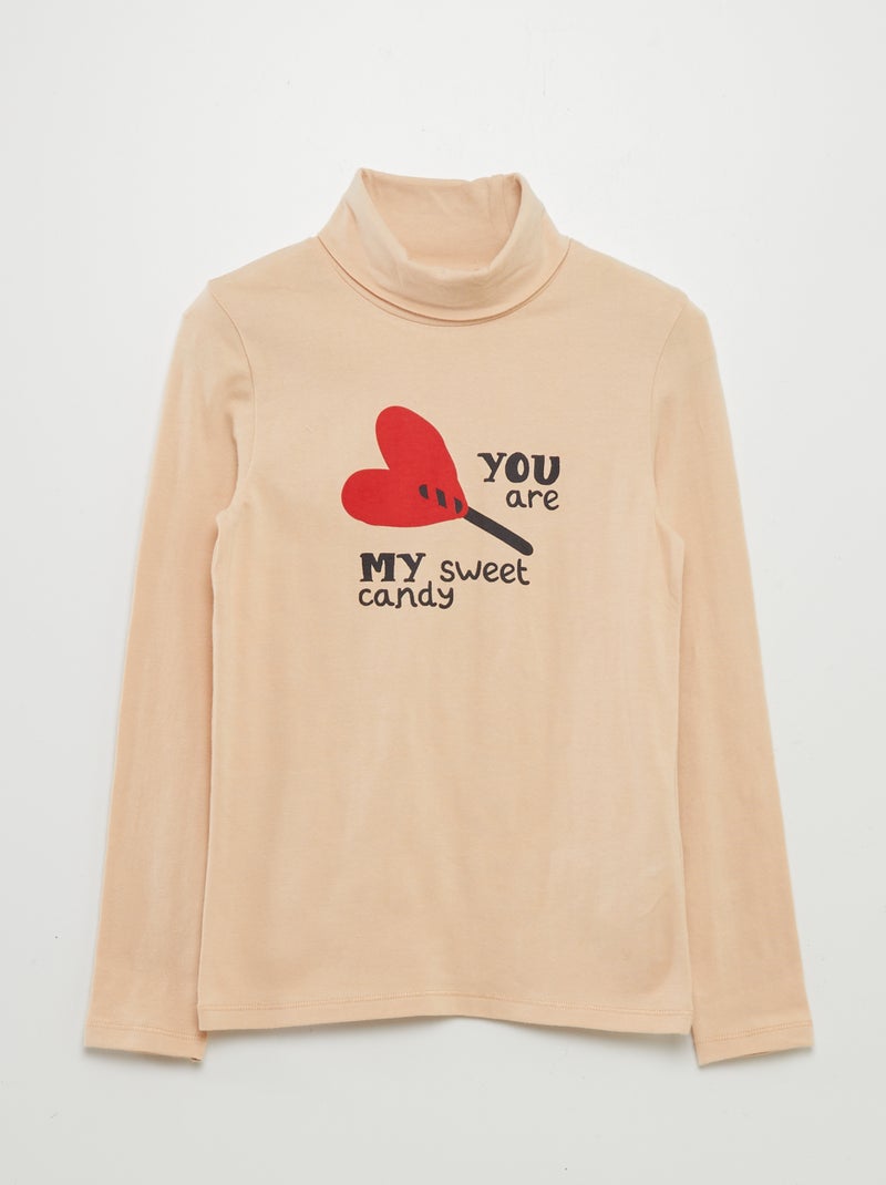 Jersey fino de punto con cuello vuelto - Pack de 2 BEIGE - Kiabi