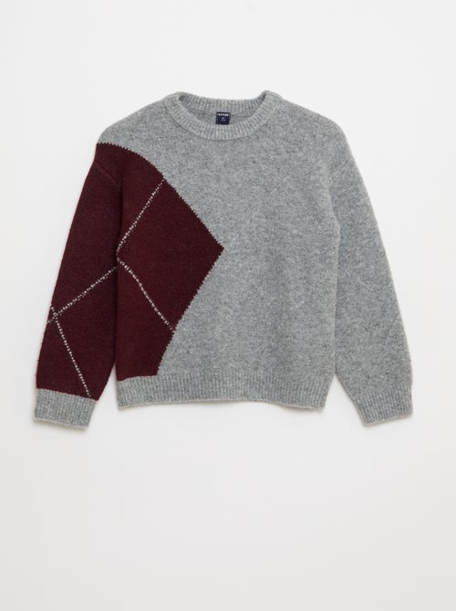 Jersey fino de punto con motivo jacquard - Kiabi