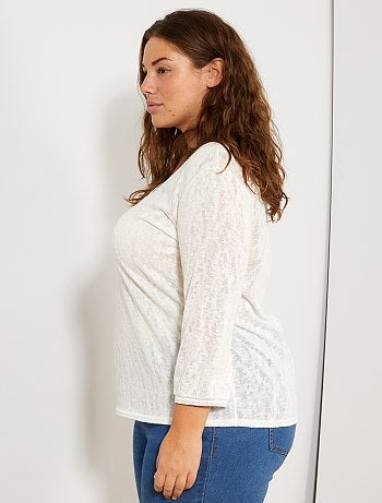 Jersey fino efecto lino - Kiabi