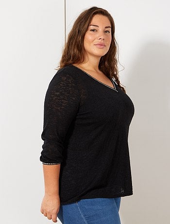 Jersey fino efecto lino - Kiabi