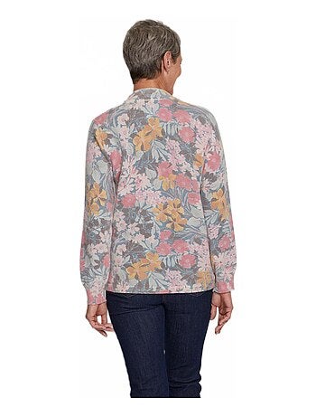 Jersey fino y cálido de mezcla de lana con cuello redondo y estampado - Afibel