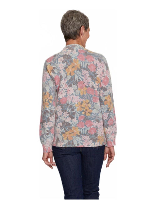 Jersey fino y cálido de mezcla de lana con cuello redondo y estampado - Afibel - Kiabi