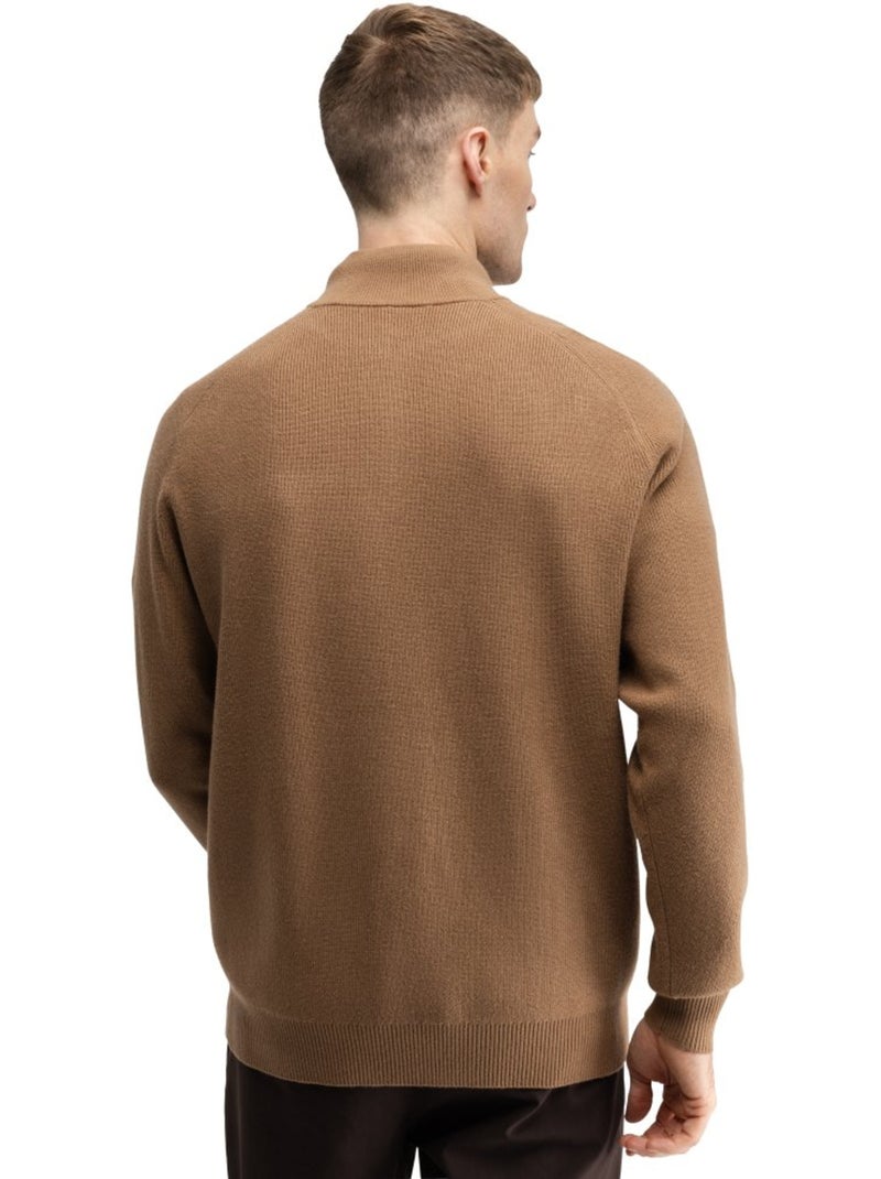 Jersey golf media cremallera hombre golf hombre fade Marrón - Kiabi