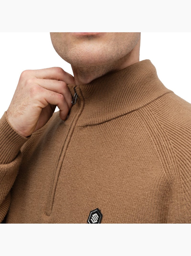 Jersey golf media cremallera hombre golf hombre fade Marrón - Kiabi