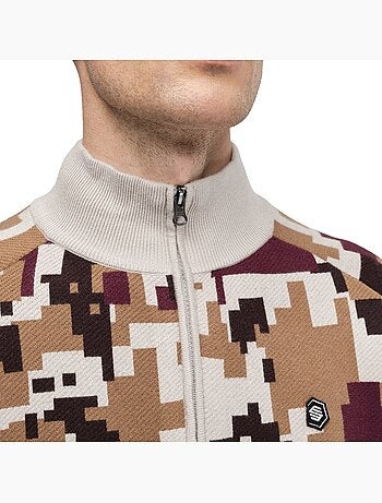 Jersey golf media cremallera hombre golf hombre fade sand