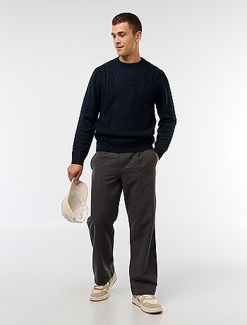 Jersey grueso de punto trenzado liso