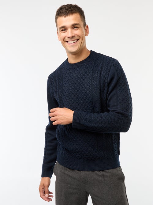 Jersey grueso de ochos liso - Kiabi