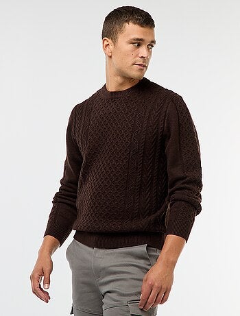 Jersey grueso de punto trenzado liso