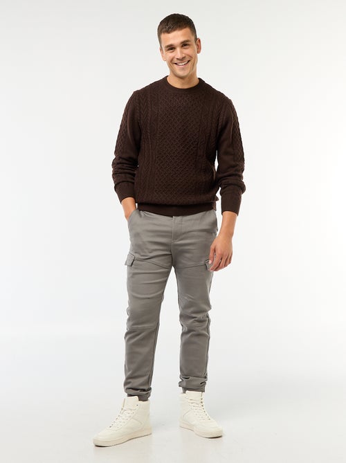 Jersey grueso de punto trenzado liso - Kiabi