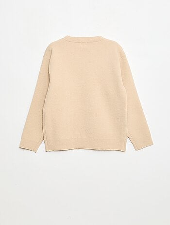 Jersey holgado cuello redondo liso
