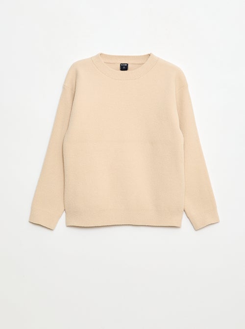 Jersey holgado cuello redondo liso - Kiabi