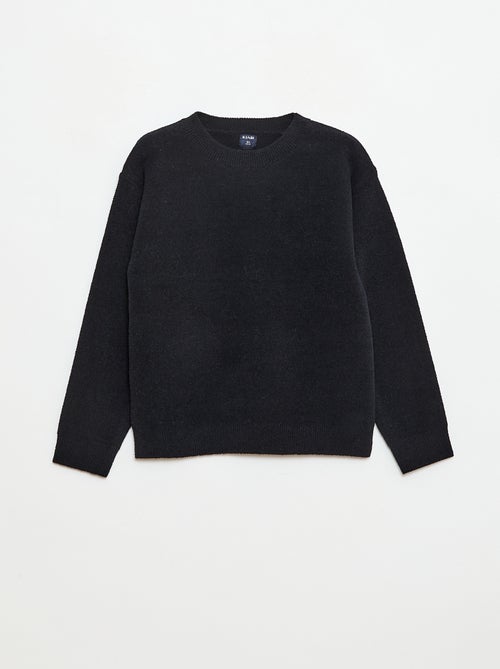 Jersey holgado de cuello redondo liso - Kiabi