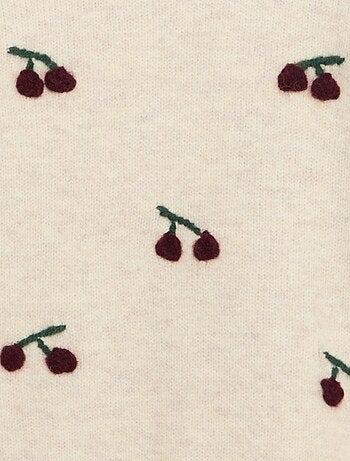 Jersey imitación lana con bordados 'cerezas'