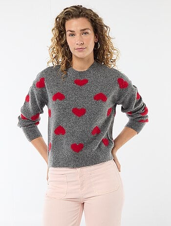 Jersey jacquard con corazones