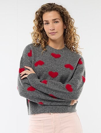 Jersey jacquard con corazones