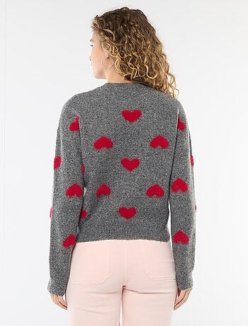 Jersey jacquard con corazones