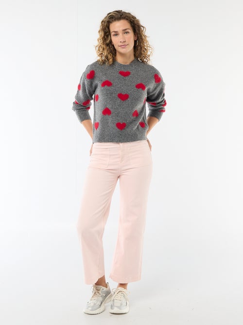 Jersey jacquard con corazones - Kiabi