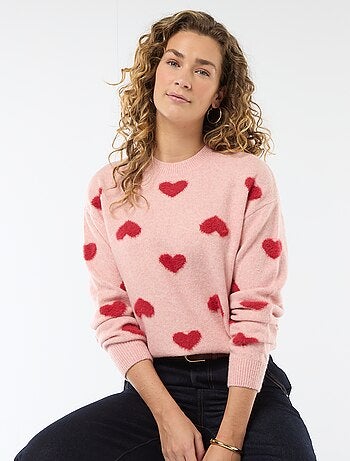 Jersey jacquard con corazones