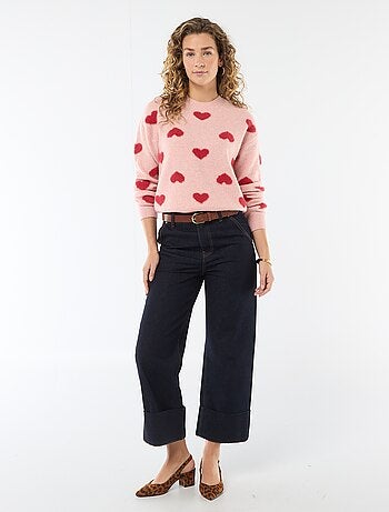 Jersey jacquard con corazones