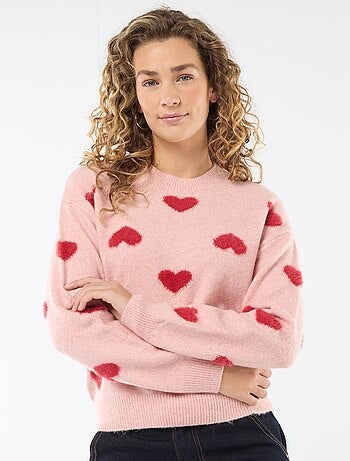 Jersey jacquard con corazones
