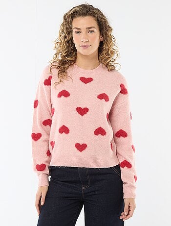 Jersey jacquard con corazones