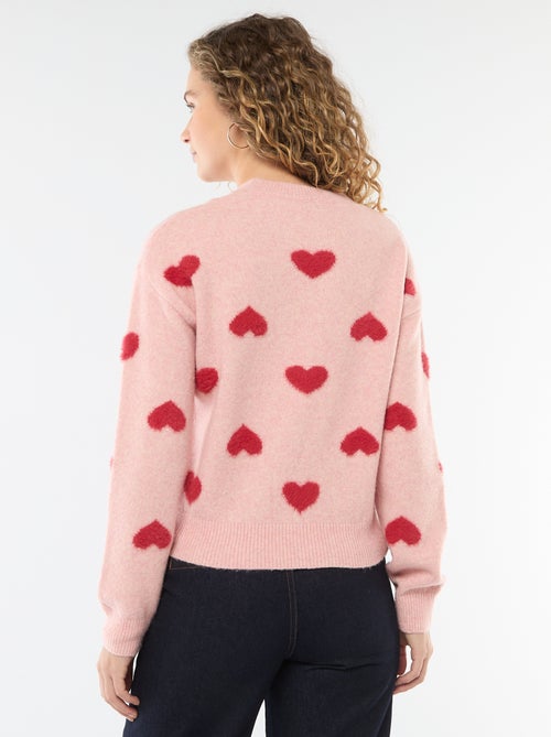 Jersey jacquard con corazones - Kiabi