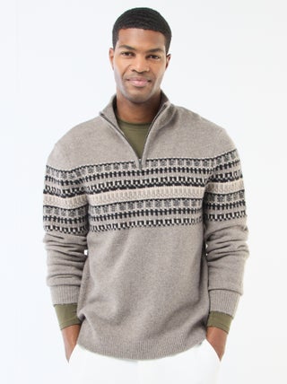 Jersey jacquard cuello chimenea