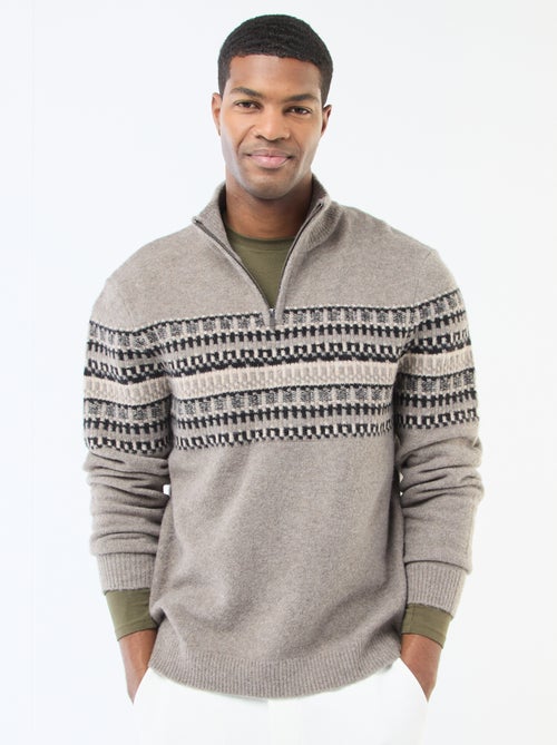 Jersey jacquard cuello chimenea - Kiabi