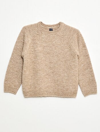 Jersey jacquard cuello redondo liso