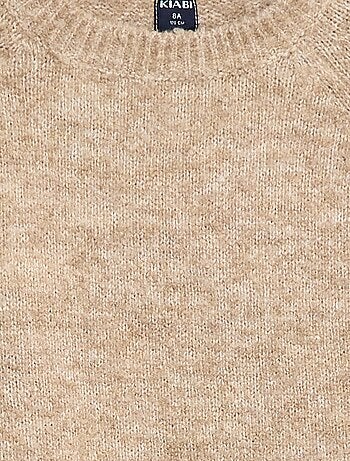 Jersey jacquard cuello redondo liso