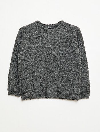 Jersey jacquard cuello redondo liso