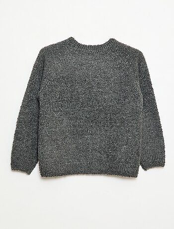 Jersey jacquard cuello redondo liso