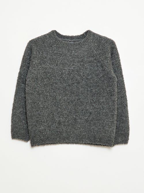 Jersey jacquard cuello redondo liso - Kiabi