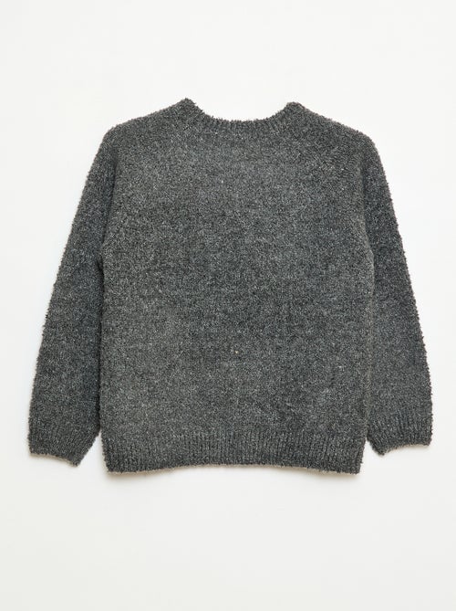 Jersey jacquard cuello redondo liso - Kiabi