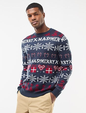 Jersey jacquard cuello redondo Navidad