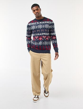 Jersey jacquard cuello redondo Navidad
