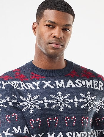 Jersey jacquard cuello redondo Navidad