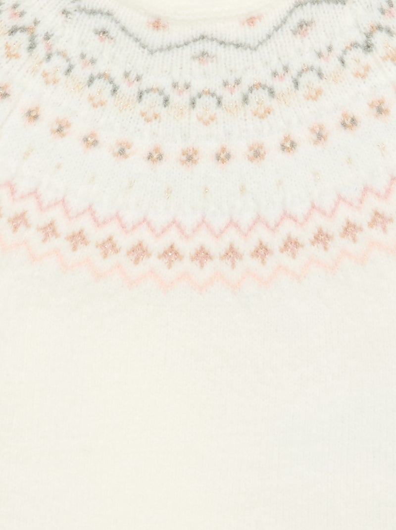 Jersey jacquard de punto grueso Blanco - Kiabi