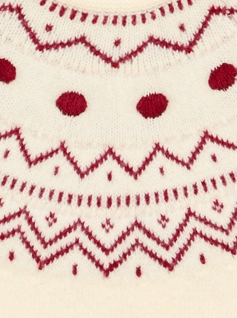 Jersey jacquard de punto grueso Blanco - Kiabi