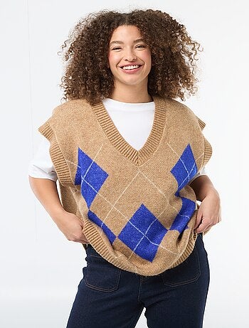 Jersey jacquard sin mangas