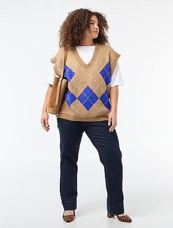 Jersey jacquard sin mangas